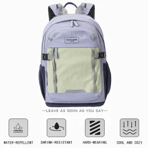 Student School Backpack Fashion Zipper Waterproof Lightweight Large Capacity Laptop Travel Durable Casual Outdoor Multifunction