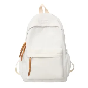 Stylish Backpack for Women Versatile Korean Style Casual Simple Solid Color