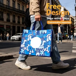 Stylish Customizable Durable Nonwoven Fabric Reusable Logo Printed Tote Bag Waterproof Eco Friendly Recycled