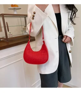 Stylish Women’s Handbag One Shoulder Underarm Bag Casual Simple Saddle Bag