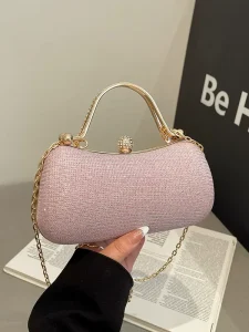 Summer New Arrival Women’s Box Bag Niche Temperament Rhinestone Chain Evening Bag Fashion Single Shoulder & Crossbody Bag
