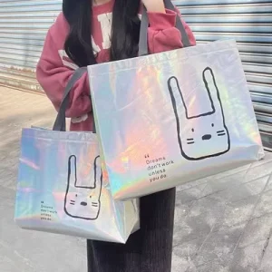 Super Durable Waterproof Screen Printed Non Woven Tote Bag Hand Length Handle Customized Size Customizable Logo Exhibition