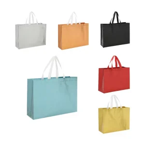 Supermarket Non Woven Reusable Gift Tote Shopping Bags 45x33x12cm Recycled CMYK Printing Heat