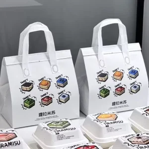 Thermal Non woven Tote Bag Lightweight 26x34cm for Supermarket Bakery Supply