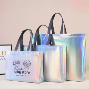 Thickened Waterproof Laser Non Woven Bag Simple Gift Bag Wig Tote Bag Customizable with LOGO