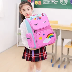 Unicorn Primary School Students Cartoon Schoolbag 1 3 6 Grade Children’s Schoolbag Kindergarten Backpack Printed logo