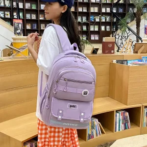Unisex Backpack Large Capacity 20 35L Middle High School Student Outdoor Travel Bag 5 6 Grade Nylon Polyester Air Cushion Straps