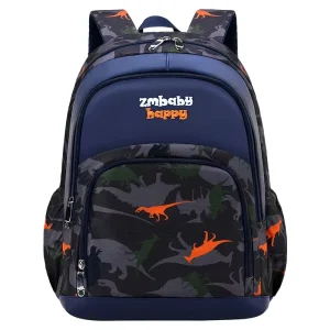 Unisex Casual School Backpack Lightweight Polyester Satchel Waterproof Zipper Cartoon Students Children
