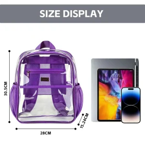 Unisex Clear Waterproof Backpack Zipper Closure Internal Pocket Student Custom Made Eco Friendly PVC Large