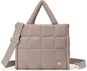 Unisex Fashion Stuffed Puffy Handle Pillow Shopper Shoulder Duffel Bag Large Quilted Waterproof