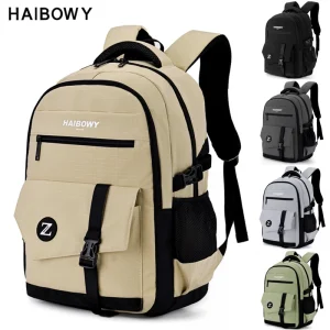 Unisex Laptop Backpack Simple Design College Student Bag With Cloth Back for Boys Girls Men Casual Style