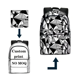 Unisex Lightweight School Backpack with Custom Logo Large Capacity Shoulder Bag for Teenagers Boys
