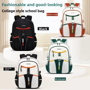 Unisex Middle & High School Student Spine-Protecting Oxford Polyester Large-Capacity Weight-Reducing Backpack