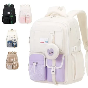Unisex Oxford Fabric Waterproof Light School Backpack Colorful School Bag for Students Boys Girls