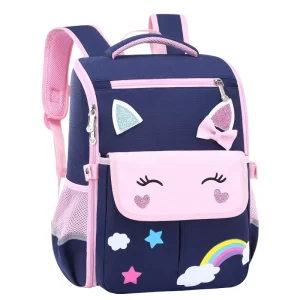 Unisex Polyester Kids School Backpack with Cartoon Character Design