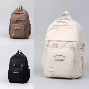 Unisex School Backpack for Grades Five and Six Large Capacity Nylon with Polyester Lining