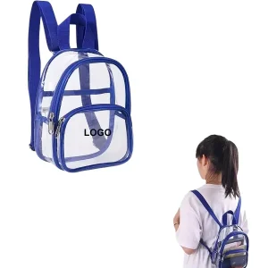 Unisex Transparent PVC Backpack Clear School Bag Rucksack with Waterproof Feature for Students Work and Travel