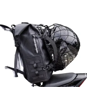Unisex Waterproof 22L Microfiber Synthetic Leather Motorcycle Helmet Bag Lightweight 12inch Riding Backpack Laptop Bag