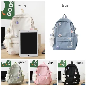 Urban Simplicity Large Capacity Versatile Trendy Nylon Unisex School Backpack with Spine Protection