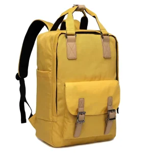 Vintage School Backpack for Teens & Women 15.6 Inch Laptop Backpack Waterproof Polyester Zipper College Bag