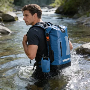 Waterproof Backpack Unisex Outdoor Travel Hiking Dry Bag with Free Barrel Heavy Duty TPU Material Camping Fishing Beach Sports