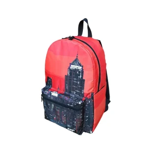 Waterproof Fashion Polyester Laptop Backpack Zipper Closure Anti Theft Protection Large Capacity 17 Inch Sublimation Design