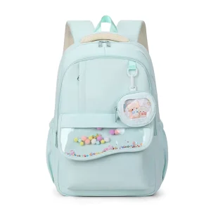 Waterproof Kawaii School Backpack with Custom Logo Zipper Closure Large Capacity Unisex Student Bag