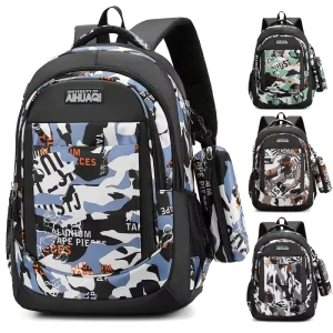 Waterproof Oxford Student Backpack with Pencil Bag Fashion Travel Laptop Backpack Durable Casual Travel Backpack