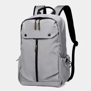 Waterproof Oxford Zipper Solid Color Nylon Business Commute Computer Laptop Backpack Unisex Student