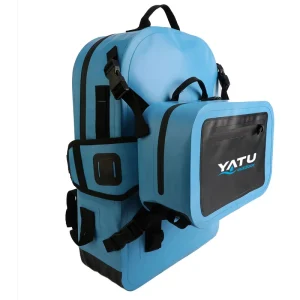 Waterproof PVC Zipper Closure Backpack Dry Bag Laptop Compartment Lightweight Durable Design Adjustable Straps 36-56L 100fl.oz