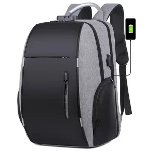 Waterproof Polyester Travel Student Schoolbag Leather Backpack Laptop Backpack Bag