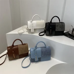 Women’s Crossbody Bag Korean Style Casual Color Block Shoulder Bags Small Square Bag