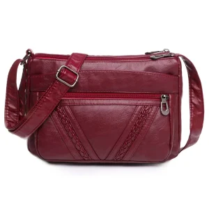 Women’s Fashion Shoulder Bag, Soft Leather Texture, Large Capacity, Middle-aged Women’s Bag