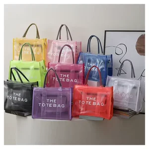 Women’s Handbags Designer Tote Bag Large Shopper Transparent PVC Tote Bag Lady Shoulder Crossbody Travel Beach Bag