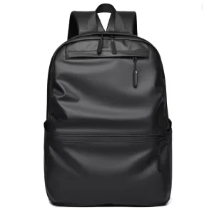 Women’s High Quality Waterproof PU Backpack Solid Color Travel Backpack with Zipper Closure and Polyester Lining