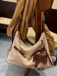 Women’s Large Capacity Soft Mist Texture Casual Shoulder Crossbody Bag Single Strap ZIP Closure Polyester Lining