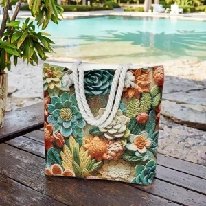 Women’s Large Capacity Waterproof Canvas Bucket Bag Fruit Pattern Diamonds Embroidery Luxury New Fashion Shoulder Open Handbag