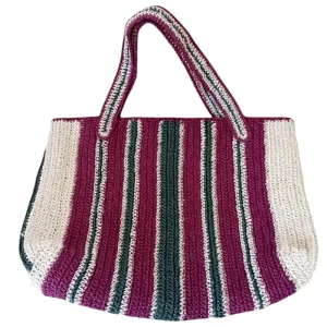 Women’s Lightweight Portable Large Capacity Knitted Tote Bag Solid Color Casual Shoulder Beach Hollow Design
