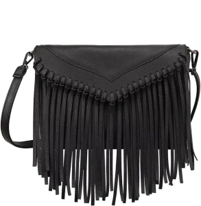 Women’s PU Leather Hobo Fringe Crossbody Tassel Purse Vintage Flap Envelope Handbag Western Sling Shoulder Bag