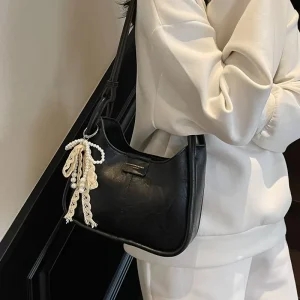 Women’s Spring High end Fashion Small PU Polyester Zipper Shoulder Crossbody Underarm Bag