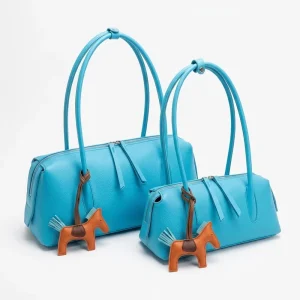 Women’s Underarm Bowling Bag Large Capacity PU Zipper Closure Two Shoulder Tote Bag Commute Polyester Lining Phone