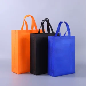 Yellow and Black Non Woven Shopping Tote Bags with Logo Heavy Duty Reusable Eco Friendly