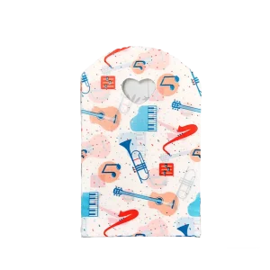 13 X 21 cm (5.1 X 8.3 In) Cute Music Notes & Guitar Print PE Plastic Bags Mini Candy Bags for Birthday Party Supplies