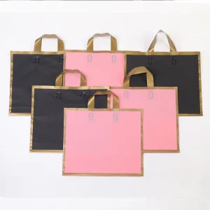 160 Microns Heavy Duty Black PP Shopping Bag Handle with Customizable Logo Printing Standard Size