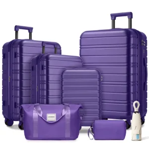 18/20/24/28 Inch Wear-Resistant Scratch-Proof ABS Hard Shell 6-Piece Luggage Set, Perfect for Travel and Business Trips