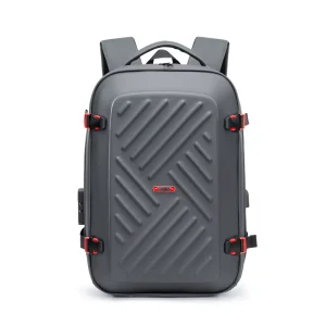 18 Inch Oxford Hard Shell Backpack Laptop Compartment Bag USB Waterproof Durable Breathable Mesh Back Business Travel Polyester