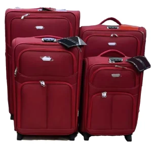 2 Wheel 20 24 28 32 Trolley 4 Piece Soft EVA 600D Fabric Lightweight Luggage Set