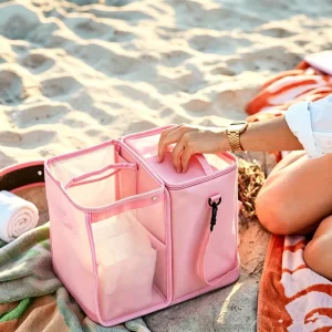 2 in 1 Cooler and Divider Liner Nylon Insert Organizer with Open Closure Beach Bag Accessories Compatible for Beach Bag
