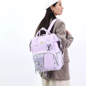 2 in 1 Set Casual Large Capacity Mommy Backpack Waterproof Baby Diaper Bags