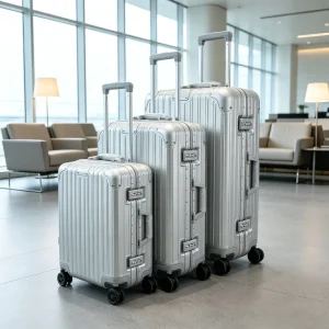 20″/24’/26″ Aluminum Alloy Hard Shell Rolling Luggage TSA Lock Metal Travel Suitcase for Business Trip